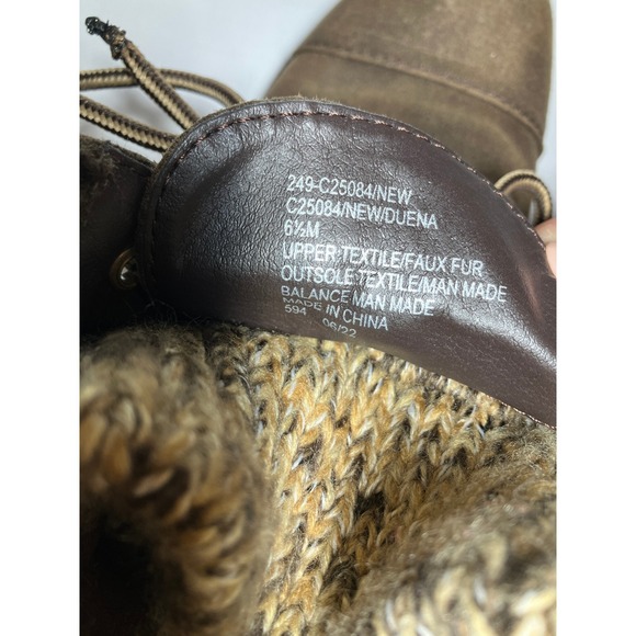 Cliffs by White Mountain Women's Brown Faux Suede Knit Cuff Lace Up Boots Sz 6.5 - Picture 5 of 13